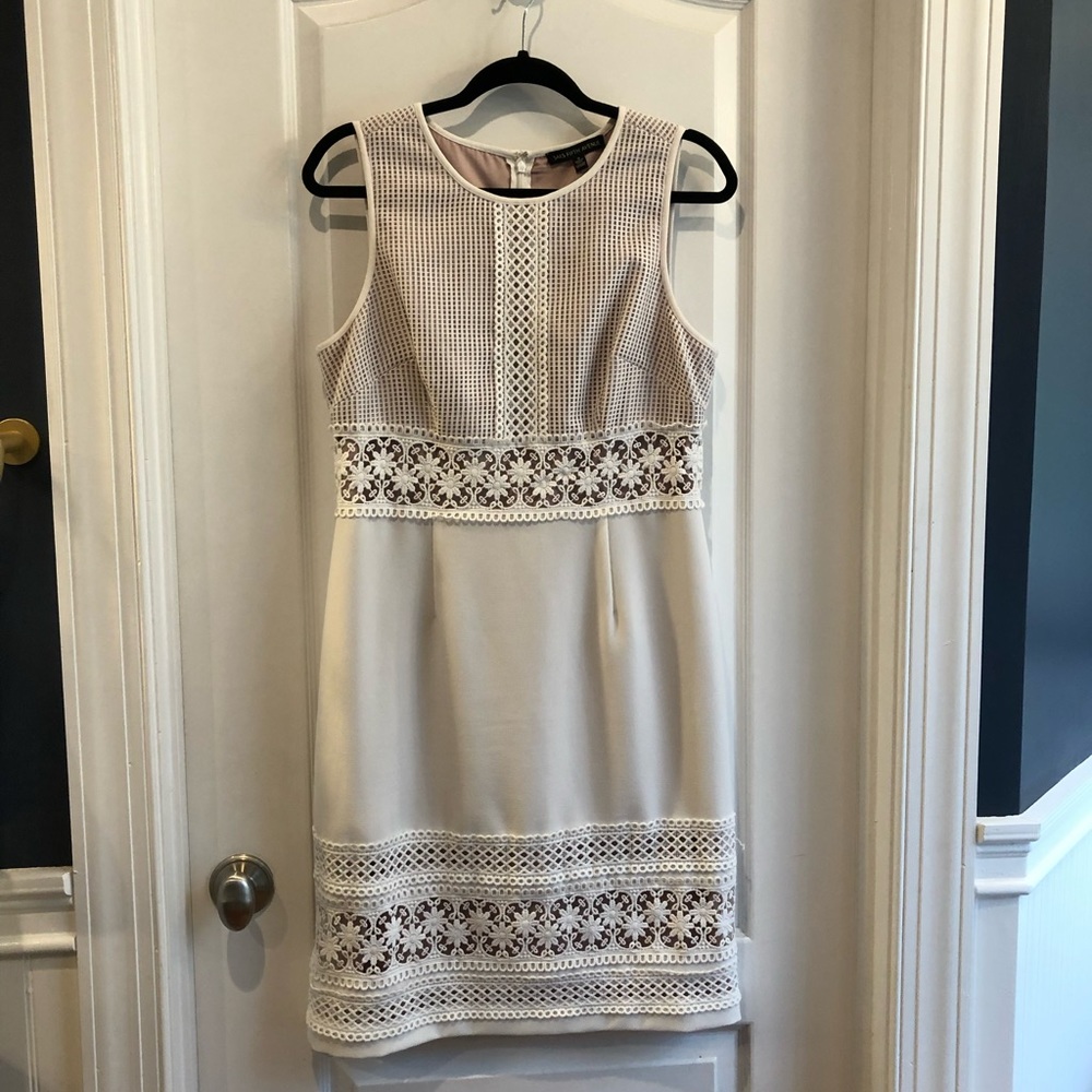 Saks Fifth Avenue White and Blush Dress